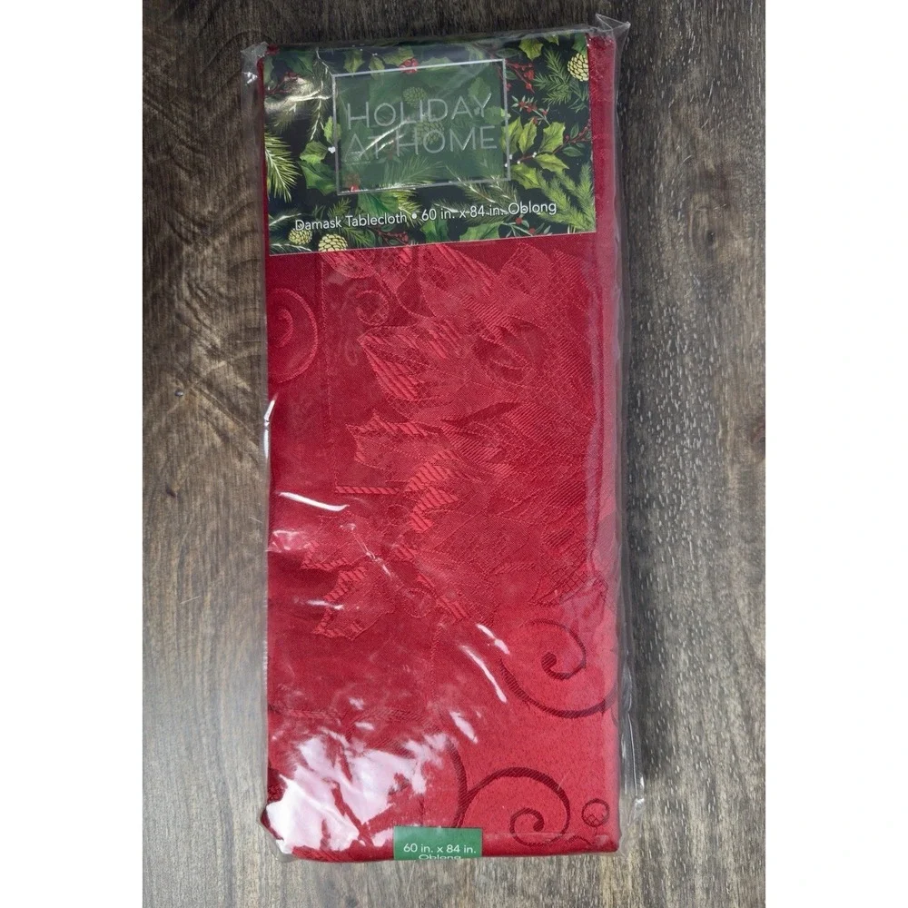 Red Damask tablecloth HOLIDAY AT HOME  Elegance 60